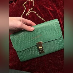 Made in Italy Leather Green Crossbody or Clutch